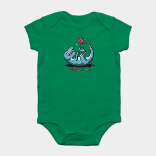 raptor with ball of yarn Baby Bodysuit